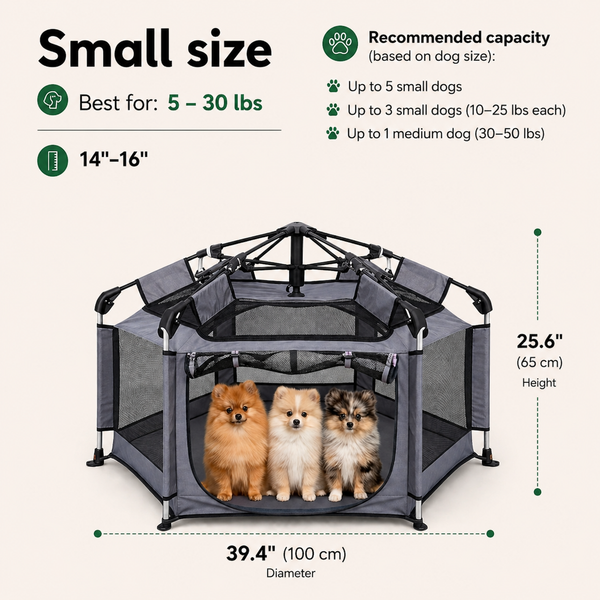 Indoor Outdoor Portable Pet House - Folding Pop-Up Dog Play Tent