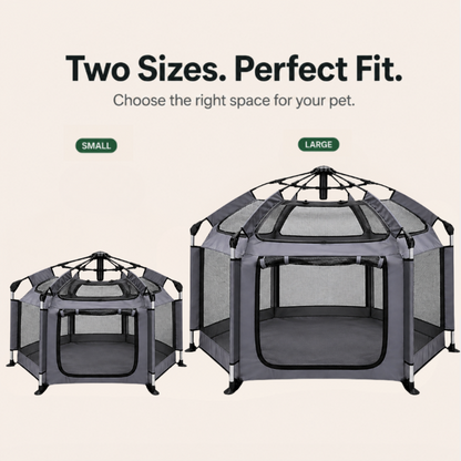Indoor Outdoor Portable Pet House - Folding Pop-Up Dog Play Tent