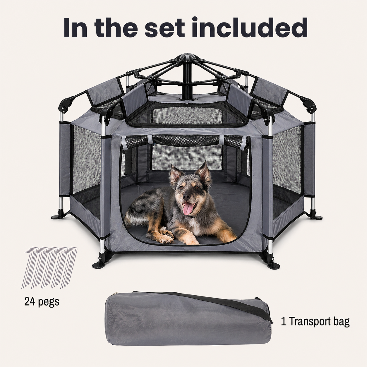 Indoor Outdoor Portable Pet House - Folding Pop-Up Dog Play Tent