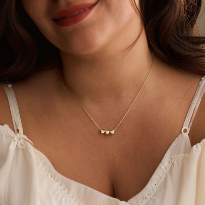 Tiny 3D Initial Heart Charm Necklace