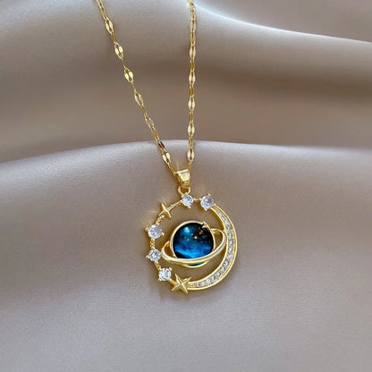Zircon Moon Necklace