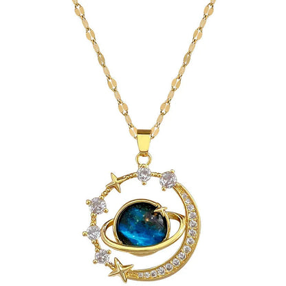 Zircon Moon Necklace